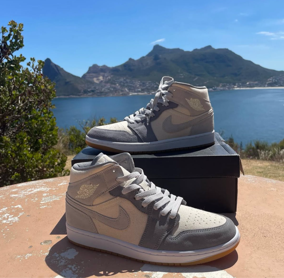 Air Jordan 1 Mid “Cement Grey/Sail/Gum” – Premium Suede
